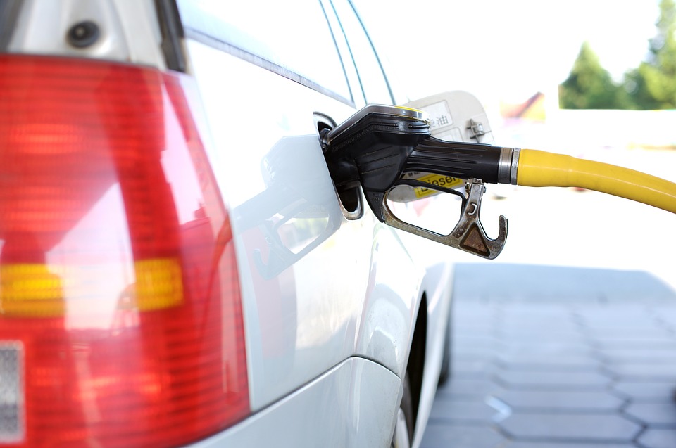 car in a petrol station