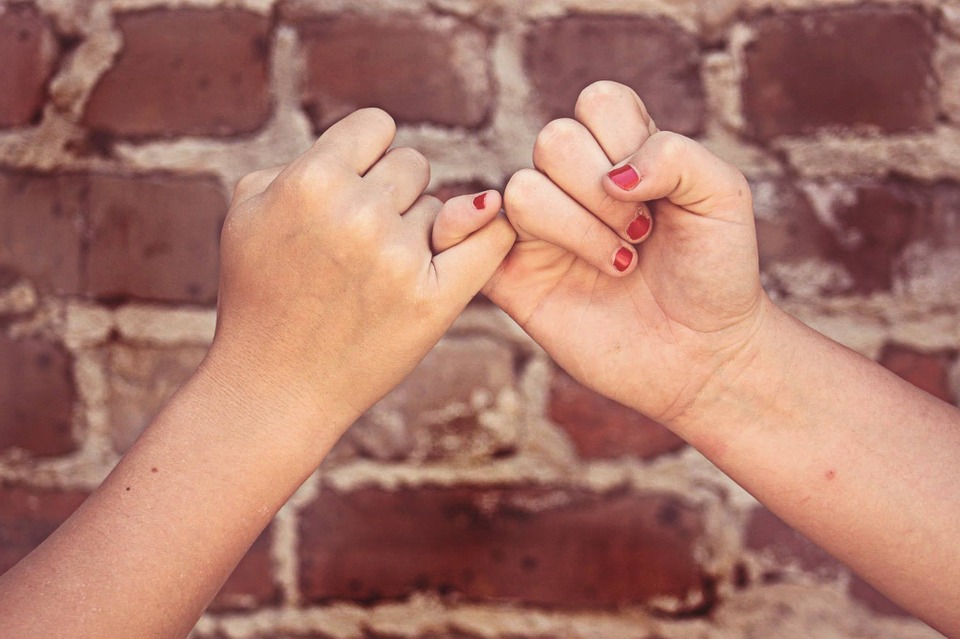 hands doing a pinky swear 