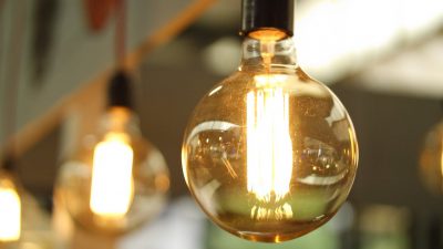 macro shot of a light bulb